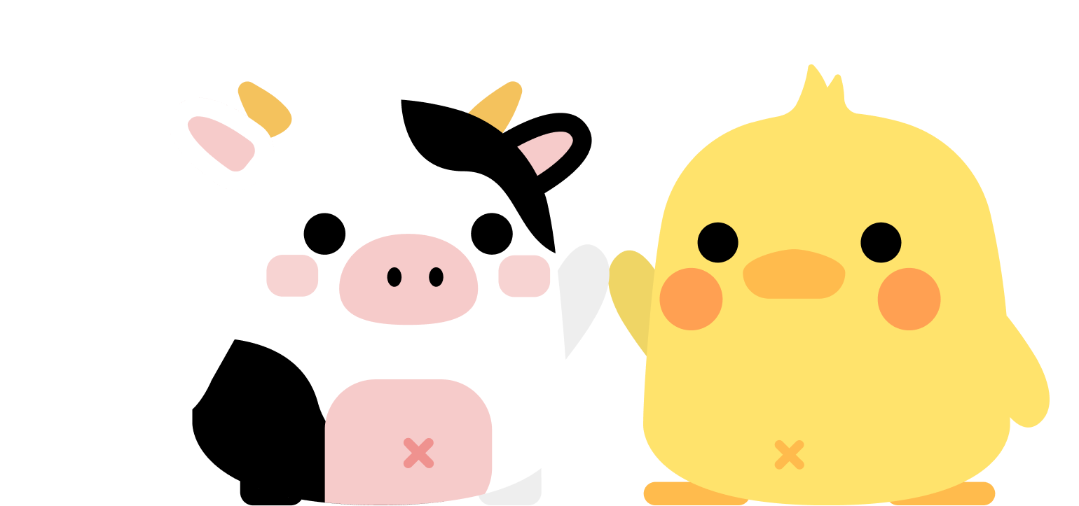 Cow and duck